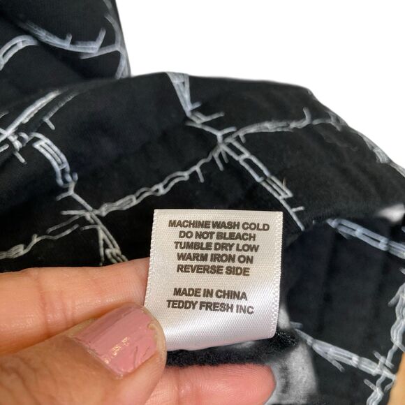 Teddy Fresh Barbed Wire Hoodie Men’s L 2020 Black Sweatshirt All Over Print Logo - Picture 8 of 12